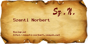 Szenti Norbert névjegykártya